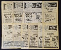 Selection of Notts. County home match programmes to include 1949/50 Millwall 1950/51 Blackburn