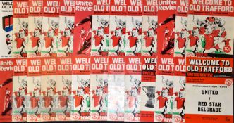 Manchester United football programme selection to include 1975/76 homes (26) + aways (26), 1976/77