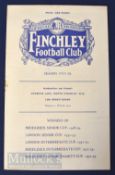1933/34 Middlesex Senior Cup s/f Barnet v Golders Green football programme 3 March; neat pencil