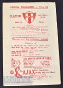 1935/36 Clapton v Ilford FA Amateur Cup football programme, 4 pager, 4 January; Fair-good.