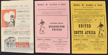 Selection of Headington Utd home match programmes v 1957/58 Kettering Town 22 March 1958, v 1958/