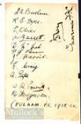 1925/26 Fulham postcard, players named, plus (and separate), 1925/26 Fulham players autographs