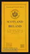 1928 Scarce Scotland v Ireland Rugby Programme: Four lovely recent team & action photos and the