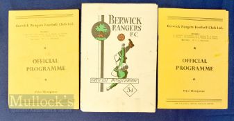 1951/52 Berwick Rangers v Leith Athletic League Cup ‘C’ football programmes 22 March, 1952/53