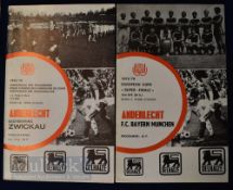 1976 European Super Cup Anderlecht v Bayern Munich match programme 30 August; 1976 European Cup