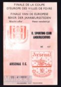 1970 Inter Cities Fairs Cup Final Anderlecht v Arsenal football programme 22 April match