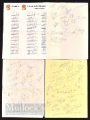 1991 Rugby World Cup Autograph Sheets (5): Neat clean separate A4 sheets bearing the original