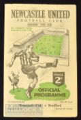 1948/49 Newcastle United v Bradford Park Avenue FAC football programme 8 January 1949; Very slight
