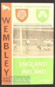 Signed Jimmy Greaves 1965 England v Ireland Football Programme date Nov 10th, signature