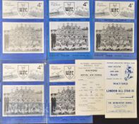 Selection of Watford home match programmes to include 1952/53 London All Star XI (Bartram, Baker,