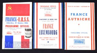 1951 France v Austria international match programme 1 November; 1954 France v Luxembourg World Cup