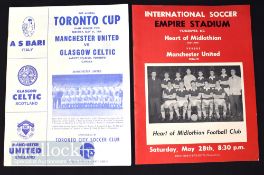 1960 Tour match Manchester Utd v Heart of Midlothian football programme 28 May at Empire Stadium,