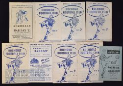Selection of Rochdale home match football programmes to include 1946/47 Halifax Town, 1947/48