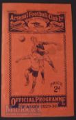 1929/30 Arsenal v Grimsby Town match programme Div. 1 date 19 October. Small marks, score to team