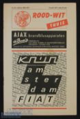 1969/70 Fair Cup s/f Ajax v Arsenal 15 April 1970; team changes & score, o/wise good.