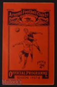 1937/38 Arsenal v Sunderland Div. 1 football programme 18 September plus newspaper cutting, slight