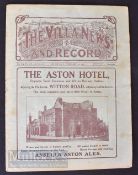 1924/25 Aston Villa v West Bromwich Albion FA Cup replay match programme 25 February; pencil mark,