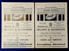 Abandoned 1960/61 FA Cup 4th round Luton Town v Manchester City match programme 28 January (match