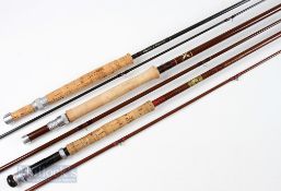 3x Fly Rods (3) – Claude and Rivex Ltd 1976 carbon The Ultimate 9ft 2 piece, line 7#, made in