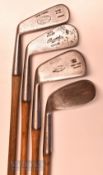 4x good left hand half set of irons – 2x Spalding Hammer Brand a jigger and deep face mashie, Hammer