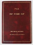 1987 Ryder Cup Great Britain and Europe Team Signed Presentation Programme in Leather Boards