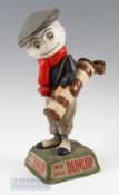Original Dunlop Caddy Advertising Golfing Figure - mounted on naturalistic splayed base inscribed to