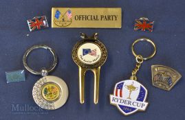 Collection of various Ryder Cup, PGA Cup and other related items (8) – 2x Key rings from 2001 and