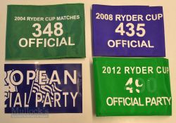 4x Ryder Cup “Official” Arm Bands from 2004 onwards – for 2004 Oakland Hills no. 348 Green arm band;