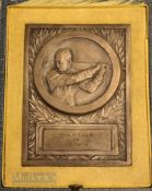 Interesting Golf Club de Luchon est 1908 (France Pyrenees) large white metal trophy/plaque c1930 –