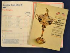 1965 Ryder Cup Programme and 1969 Draw Sheet (2) – played at Royal Birkdale Golf Club with USA