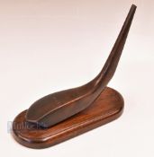 Fine H Philp bronze longnose play club head – stamped no. 1 on the rear of heel mounted on dark
