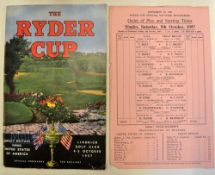 1957 Ryder Cup Programme and draw sheet – played at Lindrick won by the GB&I 7.5 to 4.5 for the