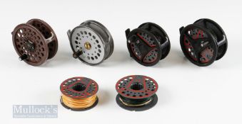 6x Reels and Spools – J W Young & Son Series 1 1830 Neauvex 3 5/8” reel, Leeda LC 80 and 100 reels
