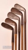 2x smooth faced irons incl Martin & Kirkaldy Edinburgh Mid-Iron, an Aitken of Portrush iron,