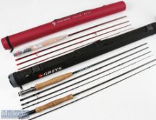3x Carbon Fly Rods – Greys GS 9ft 4 piece, Hawk Ridge Colorado 8ft 6” 4 piece line 5#, both in