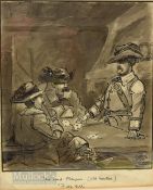 E Mitchell – The Golfing Triumvirate original ink and wash painting signed and dated 1913 –