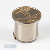Interesting Silver Plated 6p holder – with embossed base featuring mid twentieth century golfer