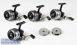 4x ABU 506 closed face reels with two spare spools appears with signs of use