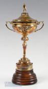 1987 Players Ryder Cup Silver-Gilt Trophy Awarded to Gordon Brand Jnr the cover having a standing