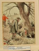 Bert Thomas (b.1883 – d.1966) Original humourist colour golfing sketch titled “What A Game!” –