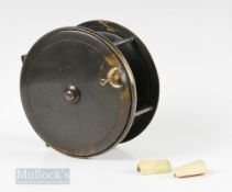 Unnamed 4.5” Lacquered Bronzed Salmon Fly Reel – stamped with Fish Logo to the foot – constant