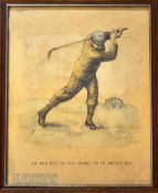 E L Shute collection of Vic. golfing coloured prints (6) all featuring an early Vic golfer playing