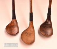 3x James Braid Signature socket head brassies – 2x retailed by Jacques & Son London – all with a