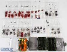 11x Boxes of Hooks incl trebles, doubles, long shank, barbless and others, all unused (200+) with