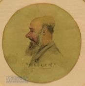 Thomas, Hodge (b.1827 – d.1907) - St Andrews Personality water colour sketch of of Bob Cathcart