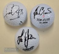 3x US Major Golf Winners signed golf balls – Ben Crenshaw (2x Masters Champion 1984 & 1995), Fred