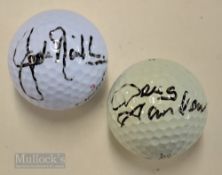Jack Nicklaus and Doug Sanders signed golf balls – in 1970 Jack Nicklaus won for the first time at