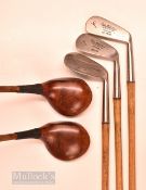 Fine half set of Peter Robertson Braid Hills golf clubs (5) – large headed Driver and Spoon, mid