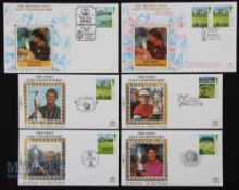 Collection of 1994 Open Golf Championship Silk First Day Covers featuring 1985 Lyle, 1989