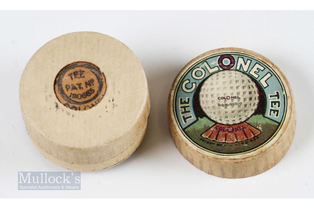 Fine and rare ‘The Colonel Tee’ paper Golf Tees with the original labelled box featuring Blue Ring - Image 4 of 4